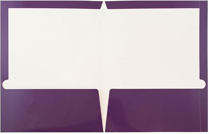 JAM PAPER Laminated Two Pocket Glossy School Folders - Letter Size - High Gloss Purple - 6/Pack