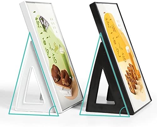 ECKEK ABS Plastic Sign Holder，Menu Displays L Shape Sign Stand Vertical/Horizontal Use (Black A4 210×297mm/8.27×11.69inches)