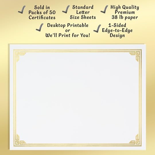 PaperDirect Silver on White Classic Specialty Certificates, 8½ x11, Foil Accents, 50 Count, Certificates And Awards Paper, For School, Work, Diplomas & Award Certificates