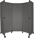 Versare MP6 Portable Folding Wall Partition | Economical 3 Panel Design | Portable Room Divider On Wheels | Adjustable, Freestanding Setup | Multiple Widths