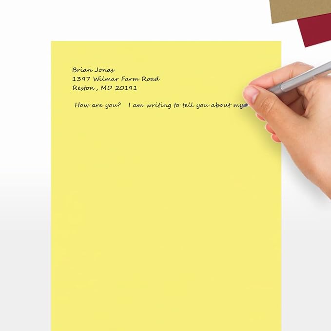 LUXPaper 8.5" x 11" Paper | Letter Size | Pastel Canary Yellow | 60lb. Text | 500 Qty