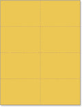 Limited Papers (TM) 8.5x11 Perforated Paper, 20/50 Pound, 75 GSM, Variety of Perforation Sizes and Colors, for Forms, Tickets, Postcards, Business Cards. (Gold, 8 up)