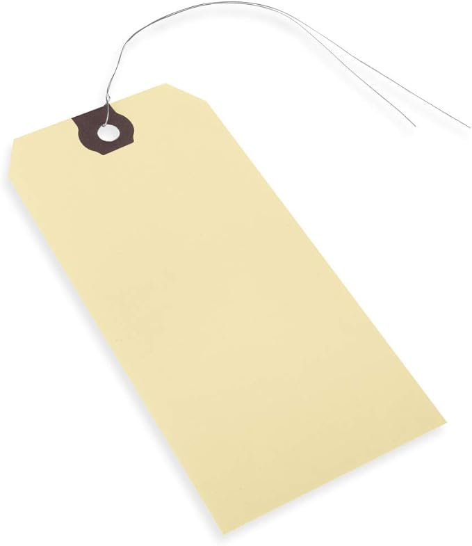 INNOVART Shipping Tags Double Wired 6 1/4" x 3 1/8", Manila Wire Tags With Reinforced Eyelet, Case of 100