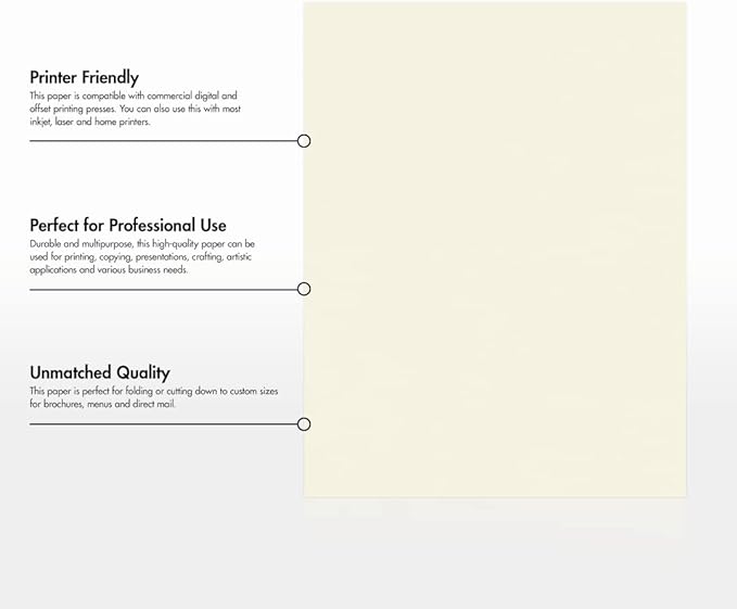 LUXPaper 8.5" x 11" Classic Crest Paper | Letter Size | Natural White | 70lb. Text | 500 Qty