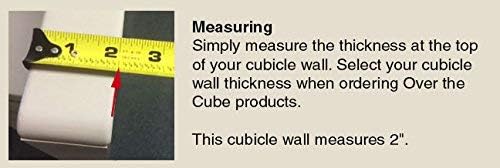 Over the Cube The Original Quality Aluminum, Changeable Cubicle Nameplate Holder, Satin Silver Base, and Matte Black Name Plate Holder, (2.25" cubicle wall depth) - Made in the USA