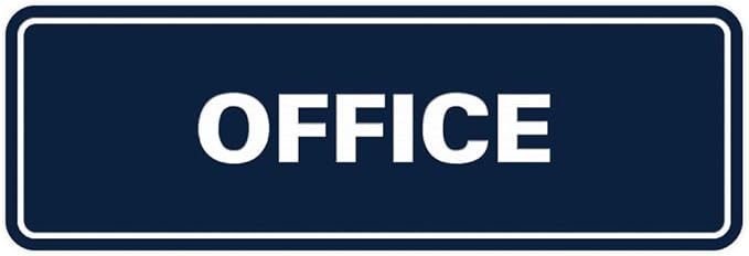Signs ByLITA Standard Office Sign - Professional Business Signage - Easy to Install (Navy Blue/White) - Medium 1 Pack