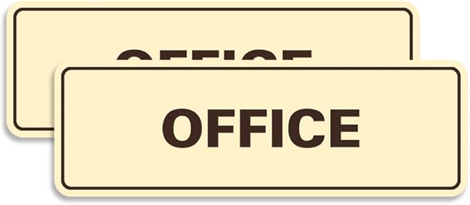 Signs ByLITA Standard Office Sign - Professional Business Signage - Easy to Install (Ivory/Dark Brown) - Large 2 Pack