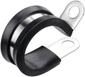 LOKMAN 20 Pack 5/16 Inch Stainless Steel Cable Clamp, Rubber Cushioned Insulated Metal Clamp, Tube Holder for Tube, Pipe or Wire Cord Installation