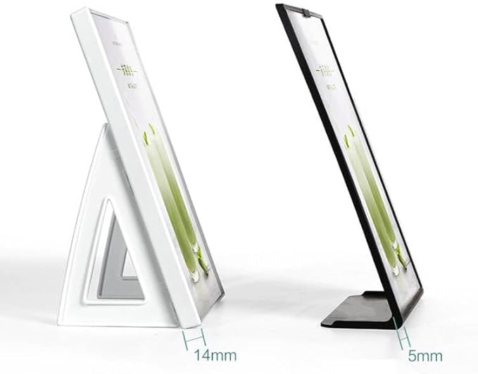ECKEK ABS Plastic Sign Holder，Menu Displays L Shape Sign Stand Vertical/Horizontal Use (White A4 210×297mm/8.27×11.69inches)
