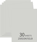 30 Sheets Grey Cardstock 8.5'' x 11'', 250gsm/90lb Heavyweight Cover Cardstock Paper, Thick and Smooth Card Stock Perfect for Invitations, Menus, DIY Cards, Arts and Crafts