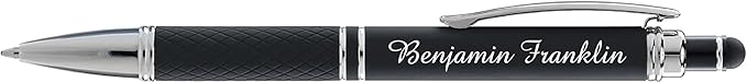 ExpressDesigns™ - Personalized Pens Gift Set - 2 Pack of Soft Touch Metal Pens w/gift box - Luxury Ballpoint Pen Custom Engraved with Name or Message (Black - Red)
