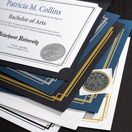 PaperDirect Foil Elegance Specialty Certificates, 50 Sheets of 38lb White Paper, 8½" x 11", Double Pearl Foil Border, Perfect for Awards, Students, Employees, Volunteers, Course Completion, Diplomas