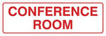 Standard Conference Room Sign - White/Red - Medium 5 Pack
