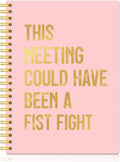 XQLZY This Meeting Could Have Been A Fist Fight Pink Gold Spiral Notebook, Funny Corporate Humor Notepad, Office Sarcastic Humor Gifts for Men Women Coworker BFF Friend, Coworker Christmas Gifts