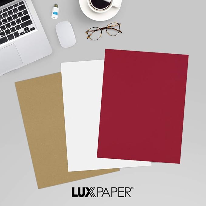 LUXPaper 8.5" x 11" Paper | Letter Size | Garnet Red | 80lb. Text | 50 Qty