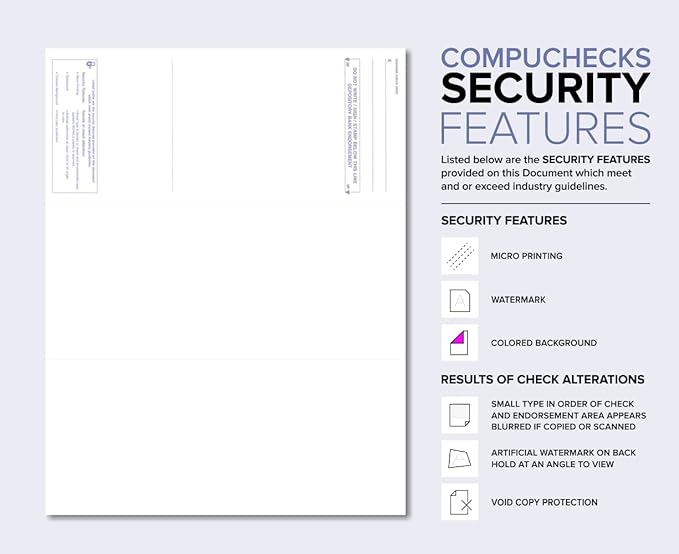 Compuchecks Check on Top Blank Check Paper - 1000 Pack, Quick-Books & Laser Printer Compatible - Security Business Checks with Voucher - 8.5" x 11" Burgundy Diamond