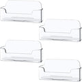 Qizpcer 4 Pack Clear Plastic Business Card Holder,Acrylic Business Card Display for Desk Business Card Stand
