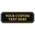 Custom Wall or Door Sign, Personalized Notched Plaque Engraved Message for Bussiness, Property and Home Indoor/Outdoor, 3x9 Inches, Made in USA by Sigo Signs