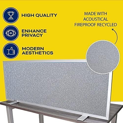 OBEX Acoustical Free Standing Privacy Screen, Cubicle Accessories Desk Privacy Panel, Desk Dividers for Office, Office Furniture Partitions Portable Sound Proof Dividers, 24" x 30", Overcast