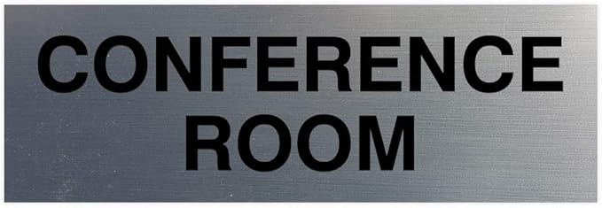 Signs ByLITA Basic Conference Room Sign (Brushed Silver) - Medium