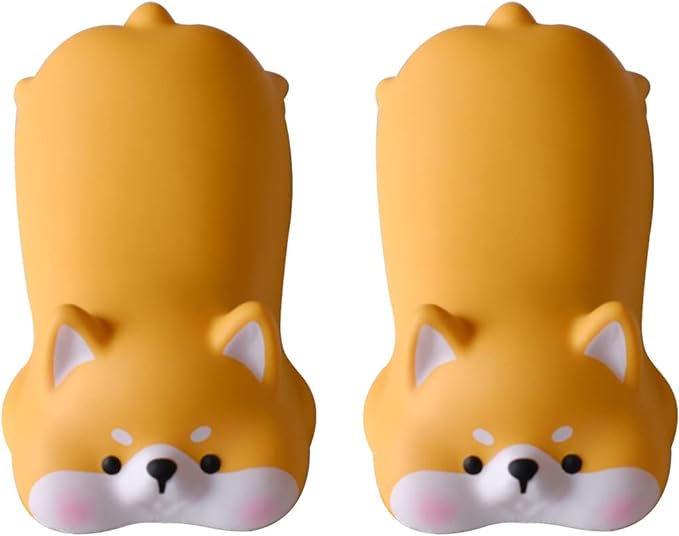 Cityhermit Cute Wrist Rest Support for Mouse Computer Arm Rest for Desk Ergonomic Kawaii Office Supplies Slow Rising PU Mouse Pad (Yellow Shiba Inu-2pcs)