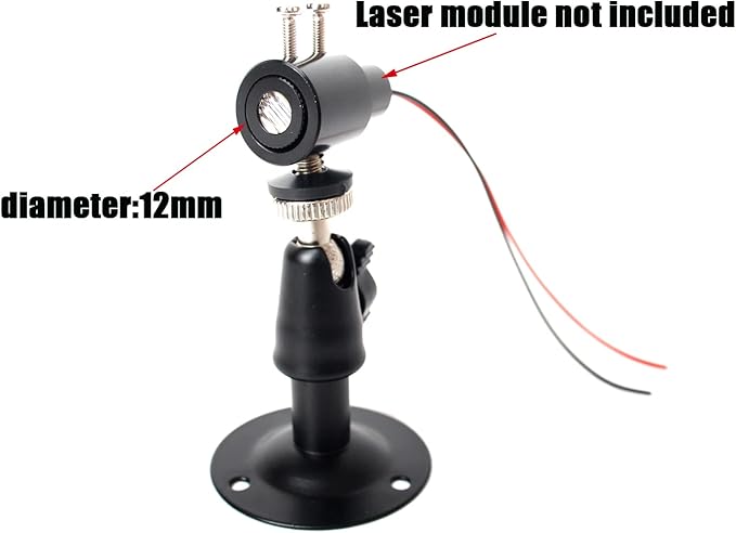 Laser Module Mount Bracket with Cooling Function - 360-Degree Adjustable Positioning - 4 Pack (12mm)