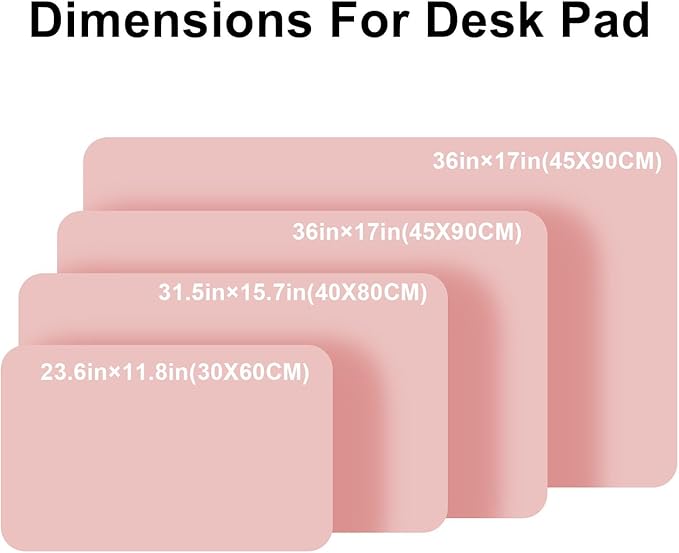 PU Leather Desk Pad Protector Gaming Mouse Pad Non Slip Desk Mat for Keyboard and Mouse Waterproof Desk Writing Pad for Office and Home Desk Accessories(Pink, 47.2 * 17.7)