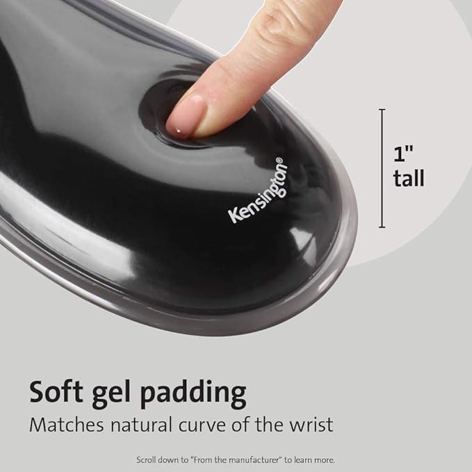 Kensington Duo Gel Mouse Pad with Wrist Rest - Gray (K62399US), Grey