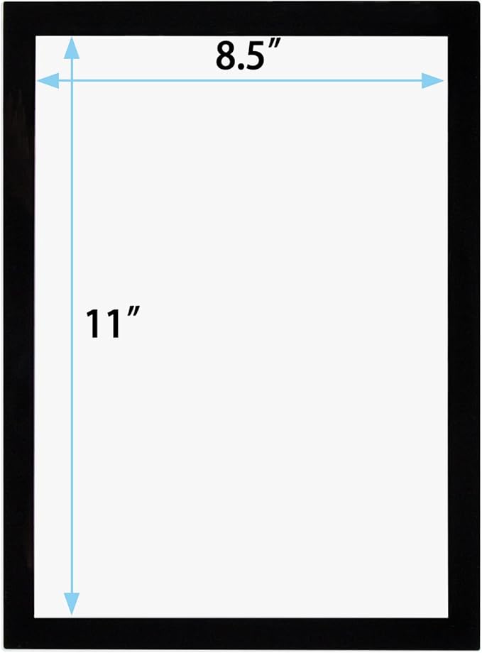 JIUYE Magnetic Sign Holder 8.5 x 11 Wall Mount,Self Adhesive Picture Display Frame as Document Poster Paper Holder,Magnetic Framed Holder with Clear PVC Cover,Black 6pcs