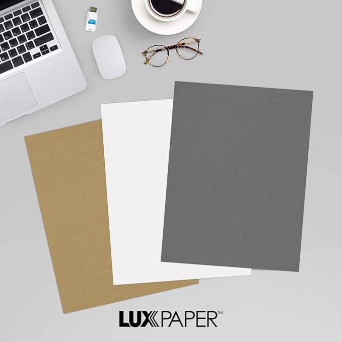 LUXPaper 8.5" x 11" Cardstock | Letter Size | Sterling Gray Linen | 100lb. Cover | 500 Qty