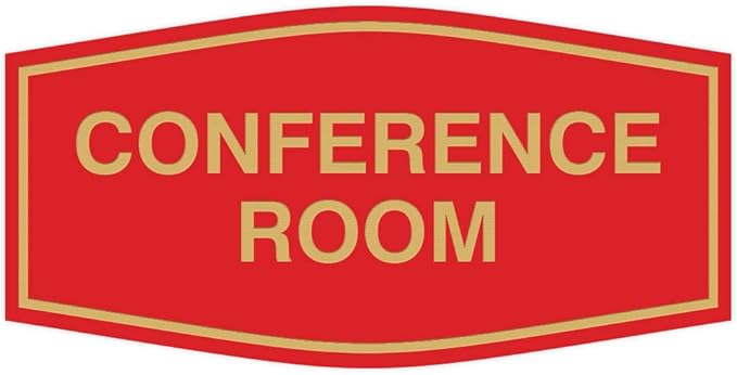Fancy Conference Room Sign (Red/Gold) - Medium
