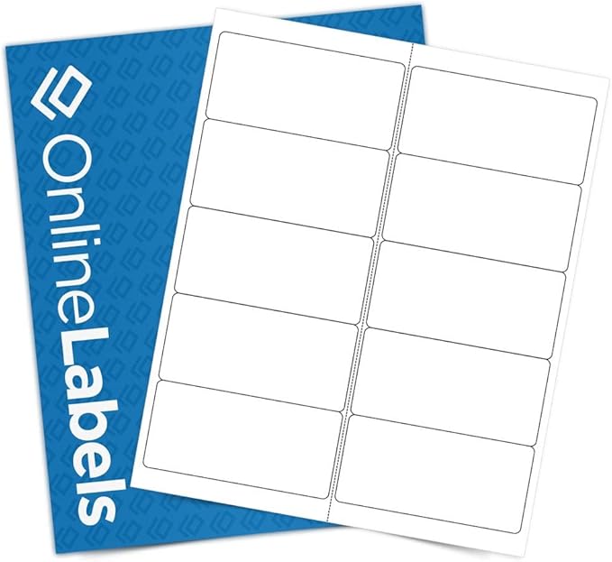 4 x 2 Rectangle Mailing Labels - Permanent, White Matte - Address, Shipping, Gift - Pack of 100,000-10,000 Sheets - Inkjet/Laser Printers - Online Labels