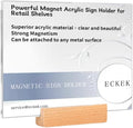 ECKEK Magnetic Sign Holder Grip Holder, Powerful Magnet, Acrylic Sign Holder for Retail Shelves Display Store Vendor Event Warehouse and Shop Supplies (Wood Base 210*150mm/8.27*5.91inches)