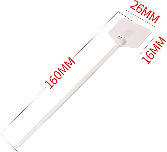 6 in Marker Nylon Cable Ties, Plastic Water Proof Tags, Self-Locking Written-on Cable Marker, Security Seals Label for Cabling, Wire Marking Label, Shipping Hanging Tags - Red/ 100pcs