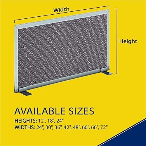 OBEX Acoustical Free Standing Privacy Screen, Cubicle Accessories Desk Privacy Panel, Desk Dividers for Office, Office Furniture Partitions Portable Sound Proof Dividers, 18" x 48", Graphite
