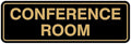 Standard Conference Room Sign - Black/Gold - Small 1 Pack
