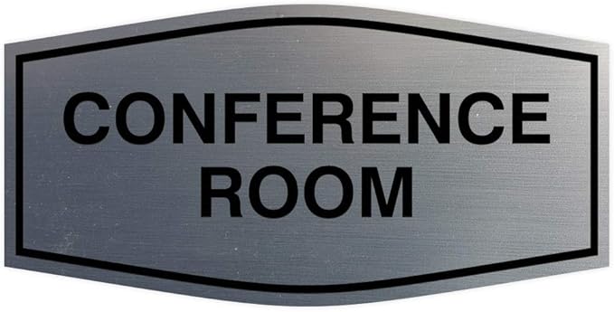 Fancy Conference Room Sign (Brushed Silver) - Medium