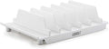 UDOLI Adjustable Universal Cell Phone Dock Stand Holder, Tablet Organizer Multi Device Desktop Stand for iPhone Samsung Galaxy Google Nexus Kindle - No Charging Port (White)