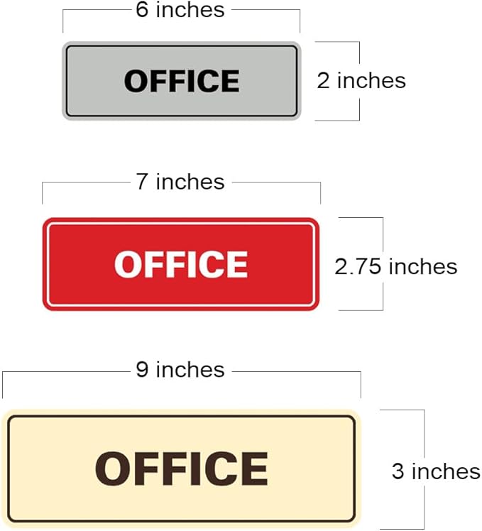 Signs ByLITA Standard Office Sign - Professional Business Signage - Easy to Install (White/Red) - Medium 10 Pack