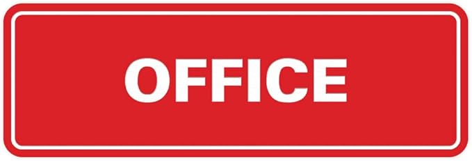 Signs ByLITA Standard Office Sign - Professional Business Signage - Easy to Install (Red) - Large 1 Pack