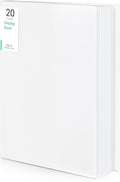 Phyxin 20-Pocket Portfolio Binder Organizer, Binder Sheet Protectors 8.5" x 11", Displaying 40 Page Plastic Folders for Documents, Document Organizer for Concert, Artwork, School & Office Use, White