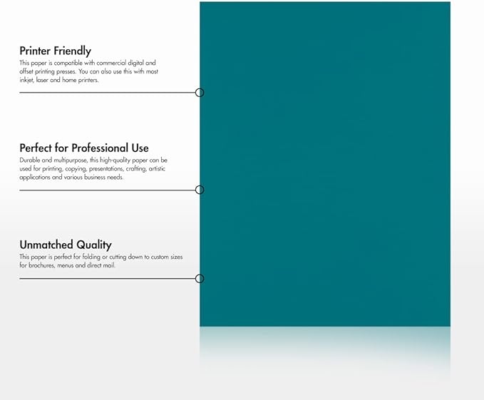 LUXPaper 8.5" x 11" Paper | Letter Size | Teal | 80lb. Text | 50 Qty