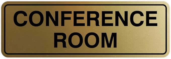 Standard Conference Room Sign - Brushed Gold - Medium 1 Pack