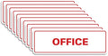 Signs ByLITA Standard Office Sign - Professional Business Signage - Easy to Install (White/Red) - Large 10 Pack