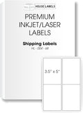 HOUSELABELS 4-up Shipping Labels (3-1/2" x 5") for Laser and Inkjet Printers, 1,000 Sheets