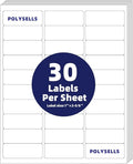POLYSELLS 1" x2-5/8 Self Adhesive Address Labels, 30UP Blank Shipping Labels, FUSKU, FBA Mailing Labels for Inkjet and Laser Printer, 7500 Sticker Labels (250 Sheets), 30 Labels per Sheet