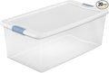 Sterilite 20-Pack Latching Box, Under Bed Storage Bins with Lids, Clear Plastic, 106 Quart - Heavy-Duty Organizing Containers for Closet, Bathroom, and Office