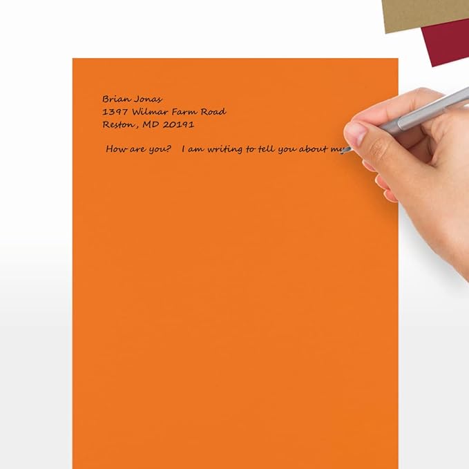 LUXPaper 8.5" x 11" Paper | Letter Size | Mandarin Orange | 80lb. Text | 250 Qty