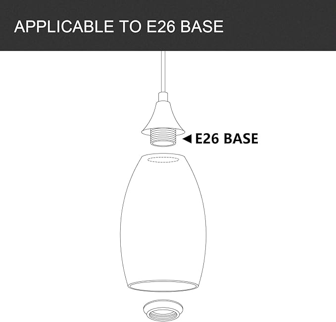 Fixture Replacement Globe Shade,Lampshade for E26 Base 1-5/8 Inch Fitter, Color Art Glass Oval Lampshade Cover for Pendant Kitchen Wall Sconce Chandelier Vanity Light (1, Blue and Black)
