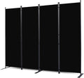 CHOSENM Room Divider, 4 Panel Folding Privacy Screens with Wider Feet, 6 Ft Portable Room Partition for Room Separator, Room Divider Panel 88" W X 71" H, Partition Room Dividers Freestanding，Black